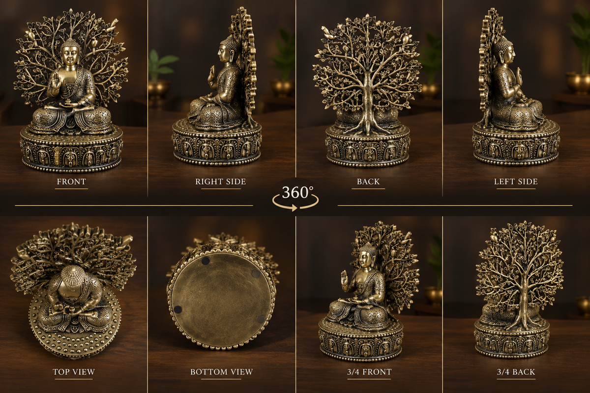 Buddha Under the Bodhi Tree – Handcrafted Brass Meditation Statue